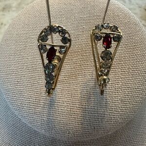 Vintage Signed M&S 1/20 12K Gold Filled Rhinestone Screw Back